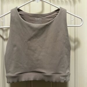 Peloton Taupe High Neck Sports Bra